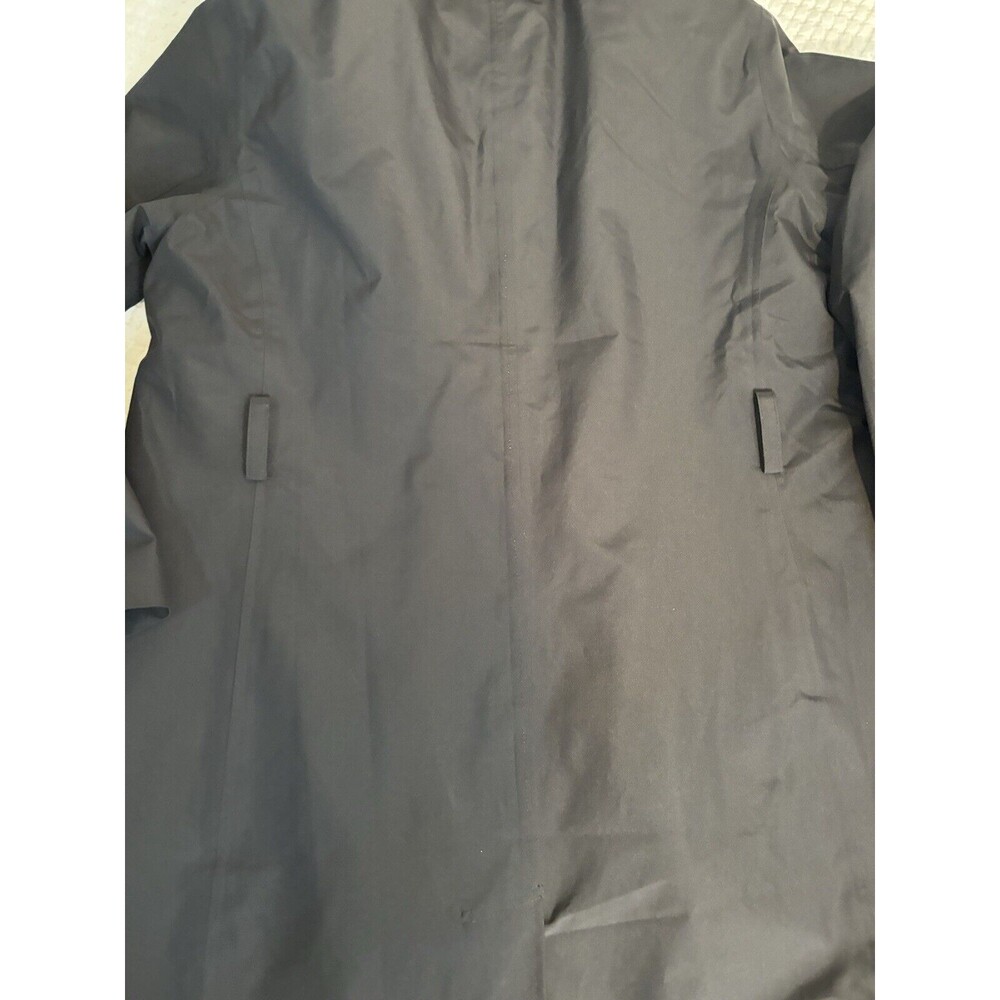 Lands' End Black Trench Coat medium petite, no belt - Picture 3 of 12